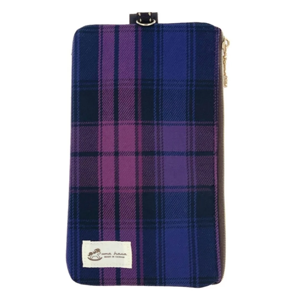 Waterproof Plaid Phone Case Pouch W/ Neck Strap